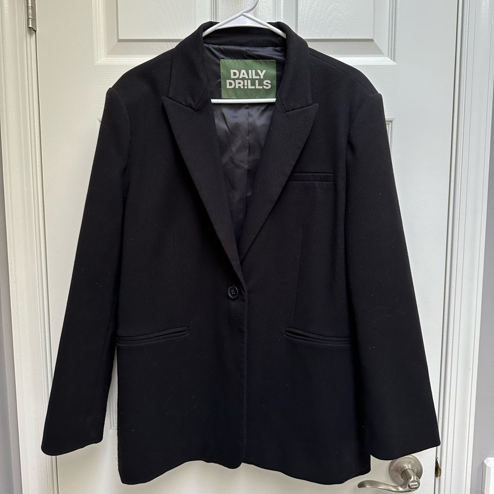 Daily Drills Oversized Blazer in Black - XS/S